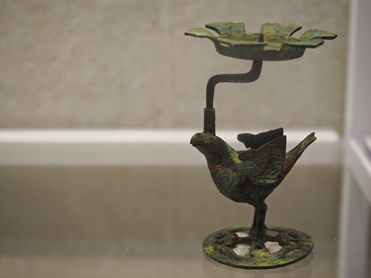 汉代鸟形铜灯