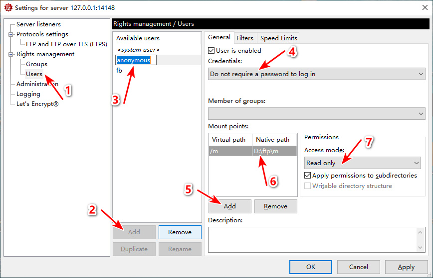 配置 FileZilla Server