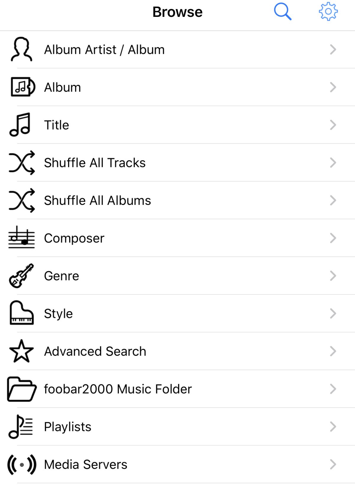 foobar2000 APP 配置项