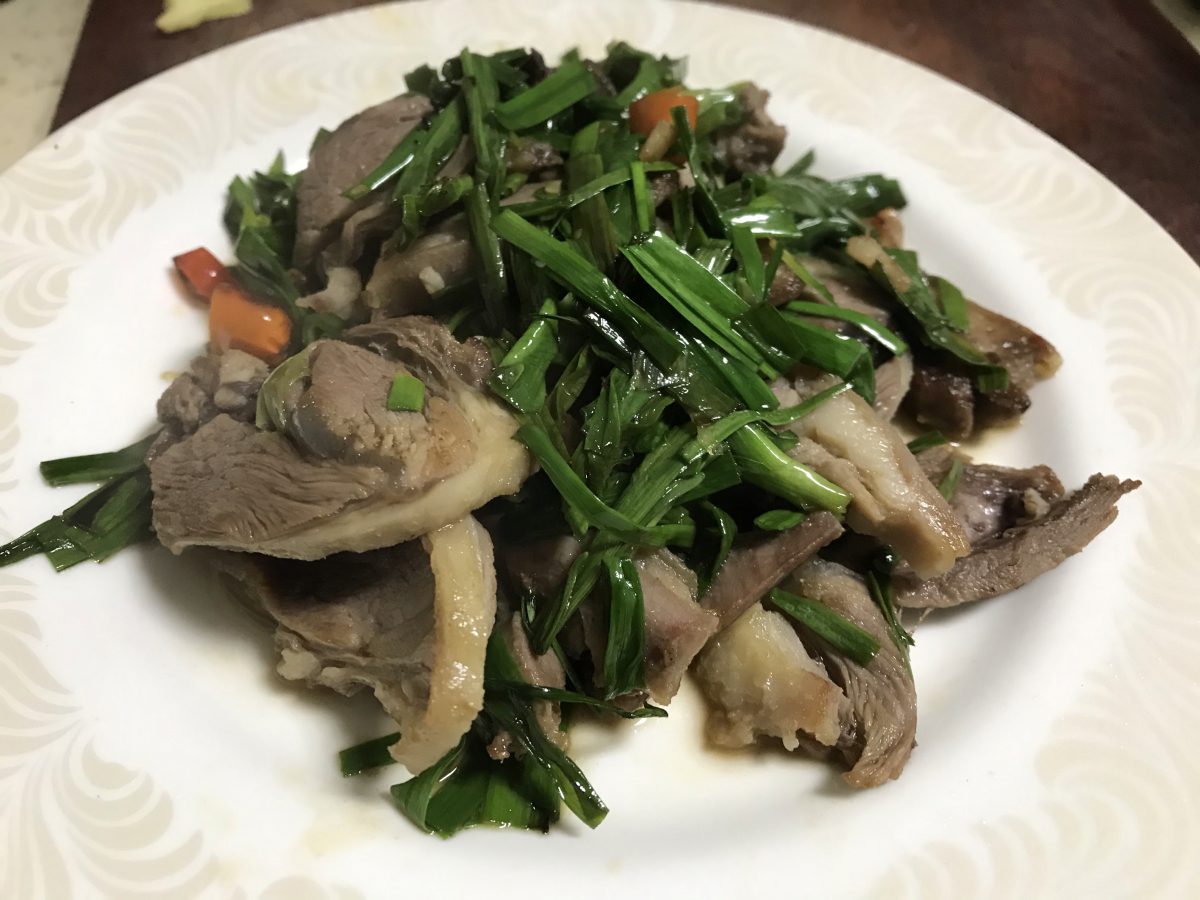 蒜苗炒羊肉